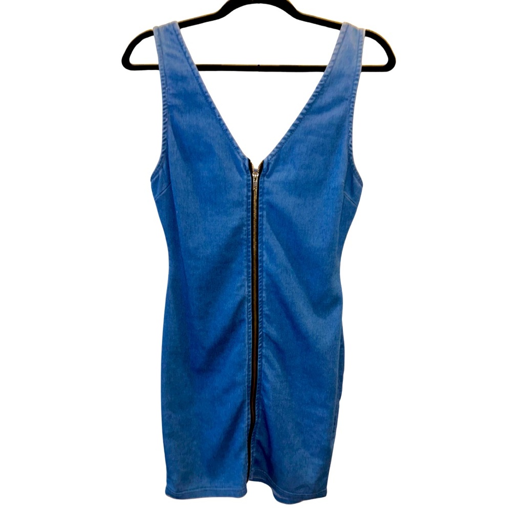 Iris Stretchy jean dress! Zipper up in front!